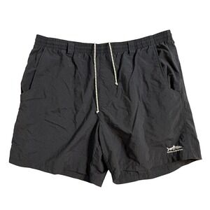 Columbia Mens Packable Fishing Shorts Black Drawstring Elastic Waist Size L